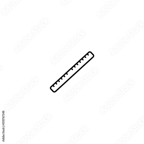 Measuring ruler indicates scale on white background drawing
