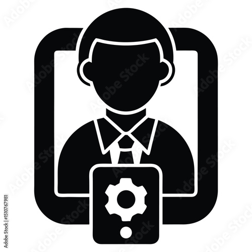 Mobile app developer element isolated mobile clipboard on white background