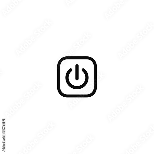 Power symbol initiates device in minimal graphic depiction