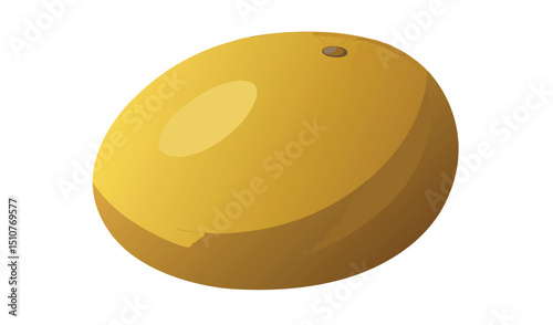Single golden honeydew melon isolated on white