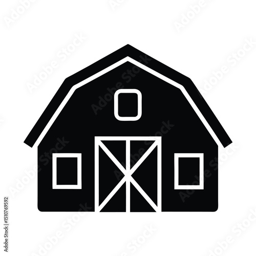 Barn Icon Vector Flat Clean Look Isolated