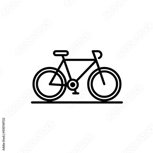 Black bicycle moves quickly on flat white ground sport vector