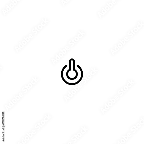 Power symbol activates functionality in minimal white setting