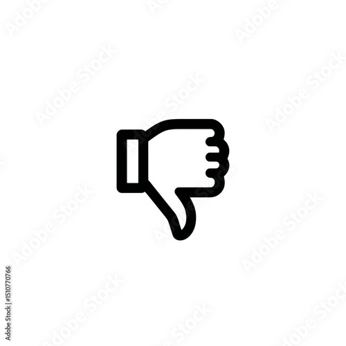 Declined gesture indicates disapproval on white background display