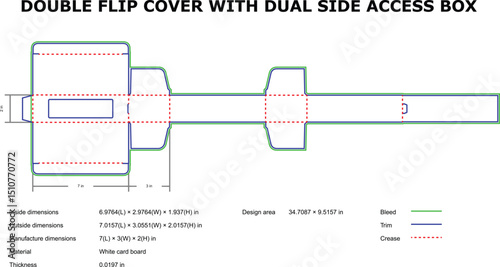 Obraz na plátně Packaging Design Template With Dual Side Access Box Layout
