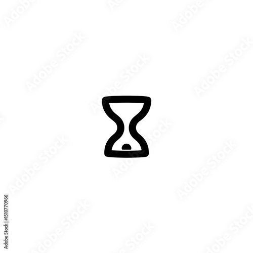 Hourglass counts time isolated white background minimal