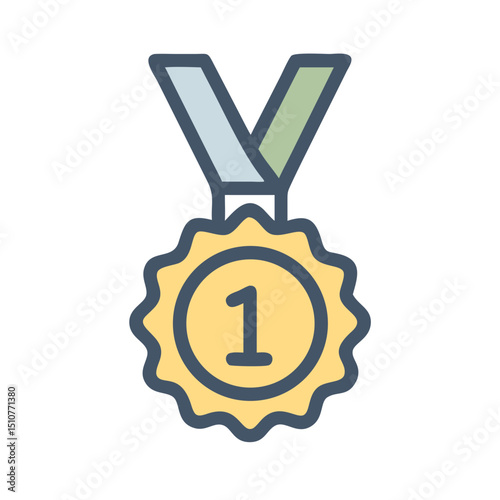 Victory, achievement Vector pictograms of trophy, first place medal, celebration, laurel wreath, crown, and winner podium silhouette  illustration.