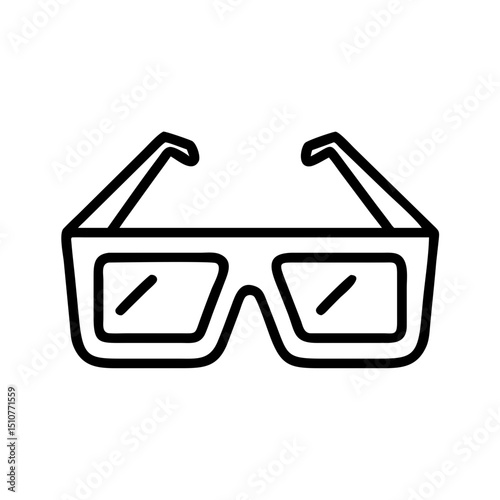 3D glasses outline illustration in minimalist style  