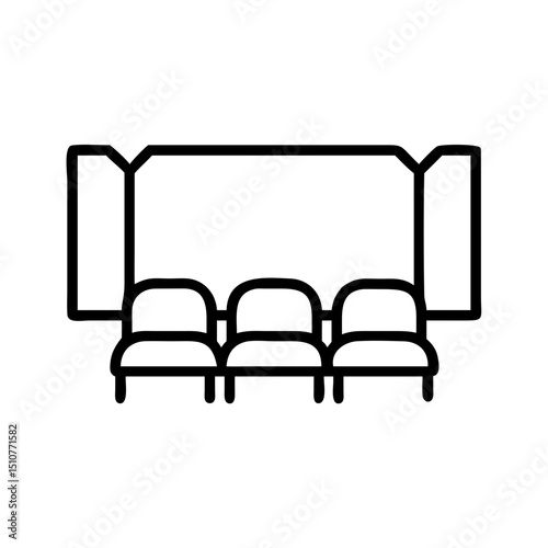 Minimalistic outline of cinema seating in modern style  