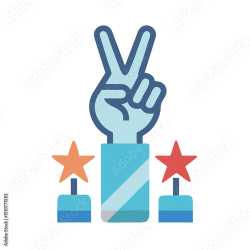 Victory, achievement Vector pictograms of trophy, first place medal, celebration, laurel wreath, crown, and winner podium silhouette  illustration.