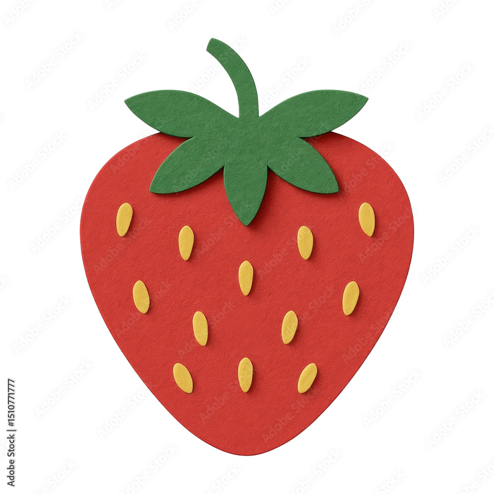 Obraz premium PNG Colorful paper strawberry illustration.