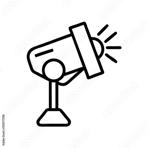 Spotlight illustration in minimalistic black line design  