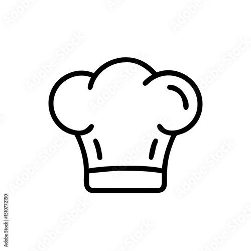 Chef hat in simple line art style for culinary themes  