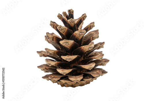 Brown pinecone isolated on transparent background