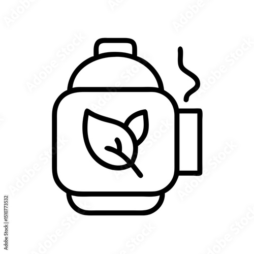Biogas container with leaf symbol indicating eco-friendly energy  