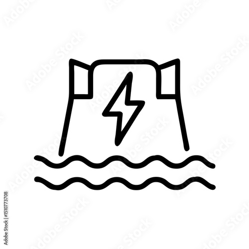 Hydro power icon representing renewable energy generation  