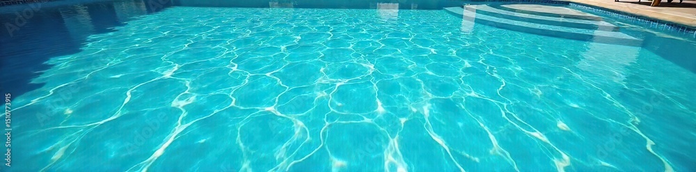 Obraz premium Stunning turquoise water shimmers in this crystal-clear swimming pool, perfect for summer relaxation and luxury resort imagery Ideal for travel brochures and websites , underwater, sparkle