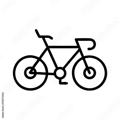 Line art bicycle illustration on a white background  