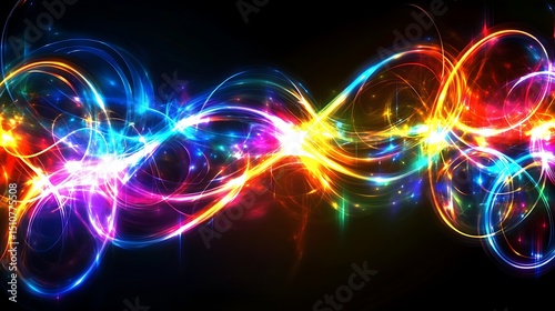 Abstract vibrant glowing energy lines
