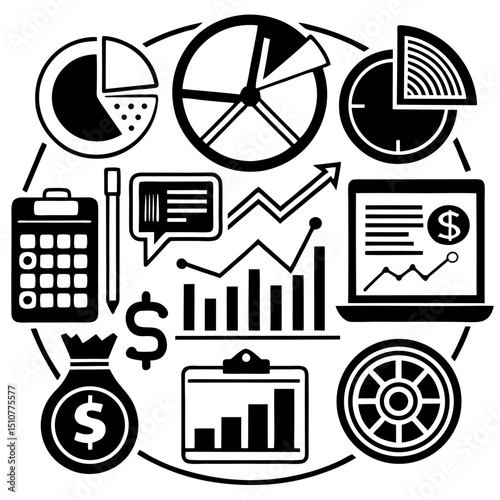 Here's a concise description for your image:

A comprehensive vector icon set for business, finance, and internet communication, featuring symbols for media, technology, and global networks