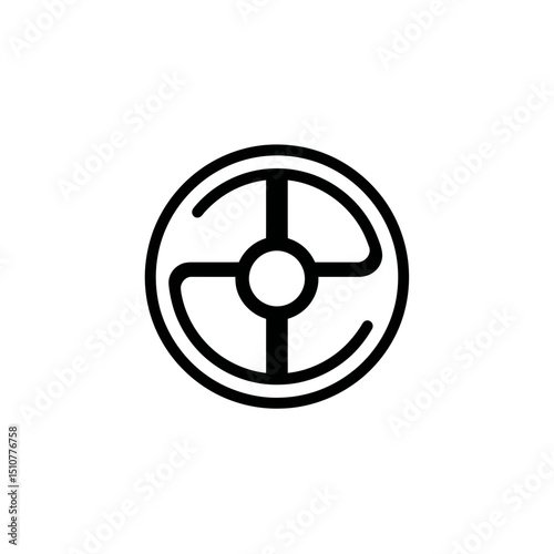 Abstract symbol radiates energy in simplistic design emblem