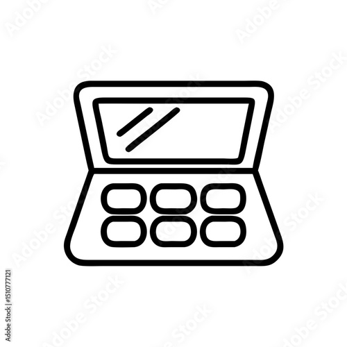 Eyeshadow palette with mirror and six shades in minimalist design  