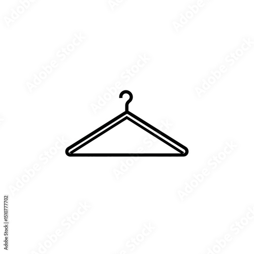 Hanger outline suspends clothes indoors clothing organization graphic