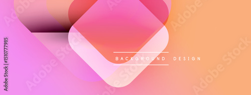 Abstract gradient shapes overlap. Pink, orange hues create modern background design. Minimalist aesthetic, smooth transitions present.