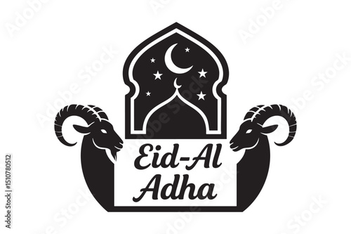 Eid al adha islamic festival silhouette