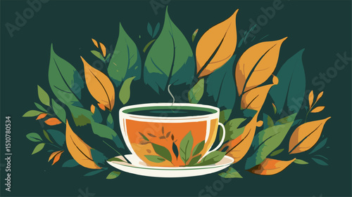 creative abstract leaf tea  design. 