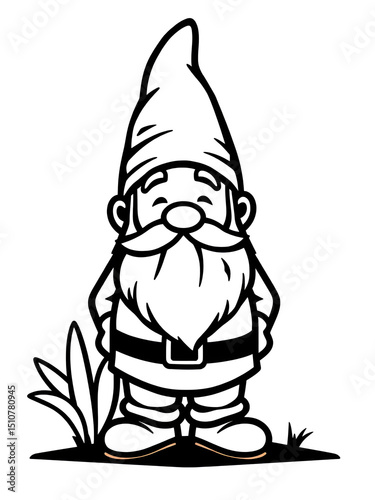 Garden gnome icon. Outline garden gnome vector icon for web design isolated on white background