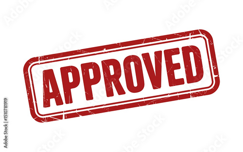 Bold Red Rubber Stamp Graphic Featuring Approved A High-Resolution Vector EPS File