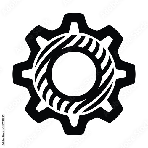 flywheel ring gear vector silhouette, illustration