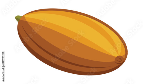 Single golden yellow ovoid shaped squash vegetable