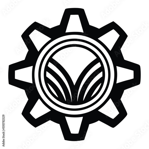 flywheel ring gear vector silhouette, illustration