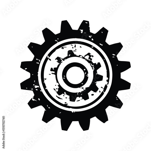 flywheel ring gear vector silhouette, illustration