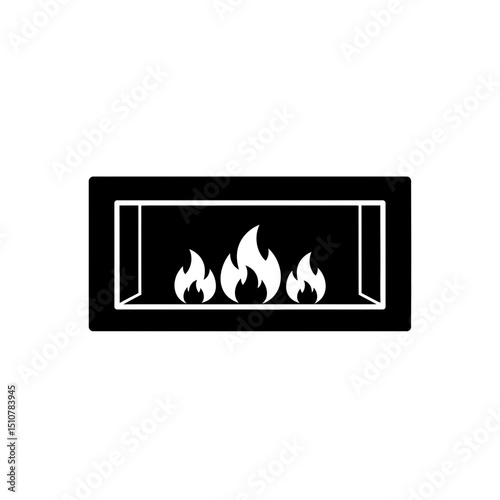 Christmas fireplace icon with flames representing warmth and joy