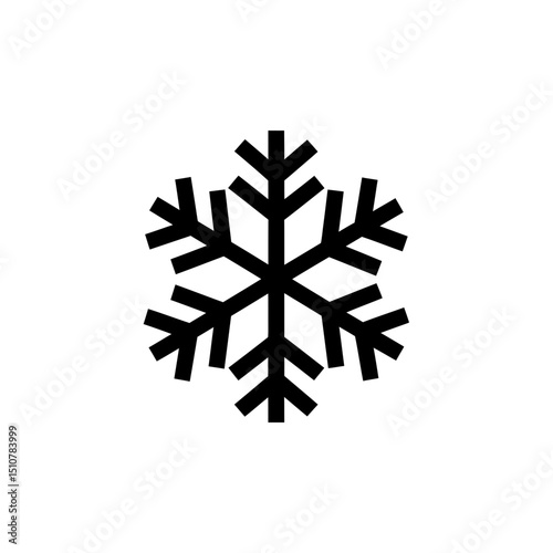 Black snowflake icon representing Christmas and winter themes