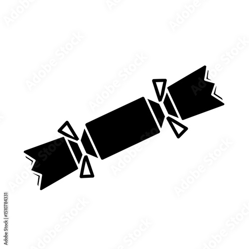 Christmas cracker icon design in black color