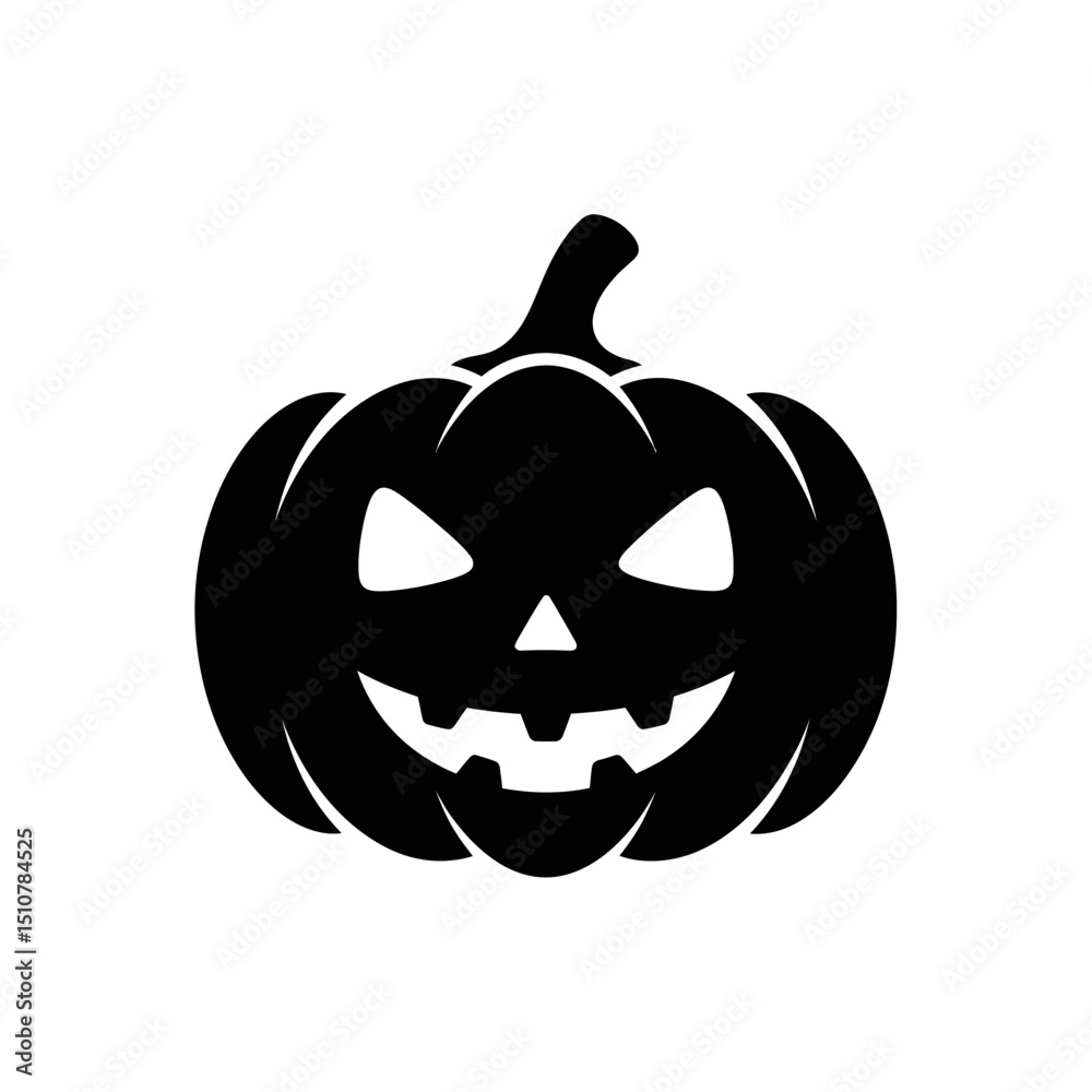 Fototapeta premium Jack-o'-lantern icon with spooky expression for Halloween decoration