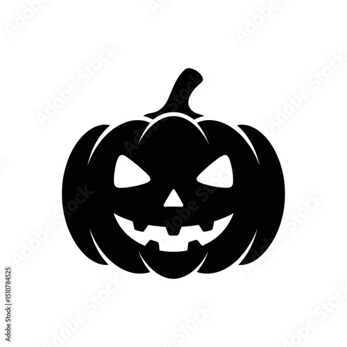 Jack-o'-lantern icon with spooky expression for Halloween decoration