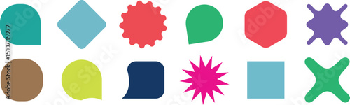 Dynamic Colorful Blob and Stain Set: Abstract Aqua Spots with Colourful Including Red, Green, Blue, and Violet Shapes for Creative Templates