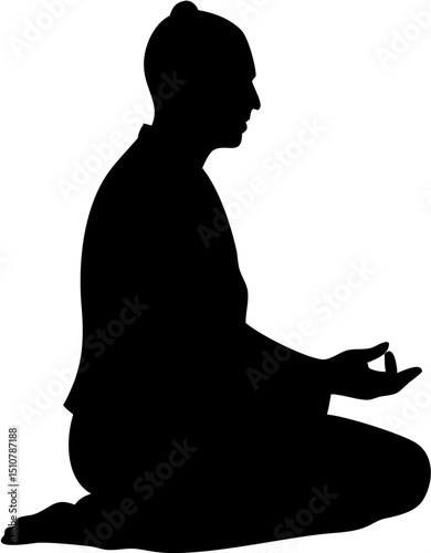 Meditating Yogi Silhouette Vector