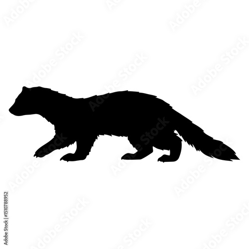  Marten silhouette icon vector flat design on white background