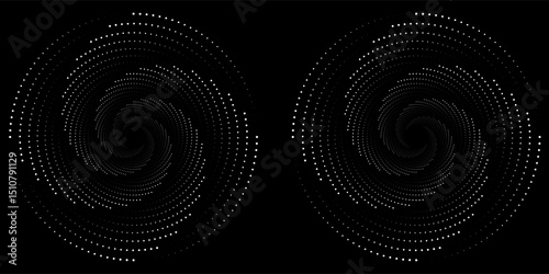 Spiral with gray colors lines as dynamic abstract vector background or logo or icon. Yin and Yang symbol.