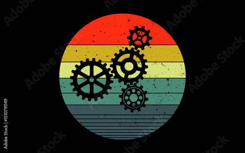 Mechanical Engineer Retro Cogs Engineering Gear t-shirt quotes svg design