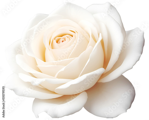 white rose isolated on transparent background