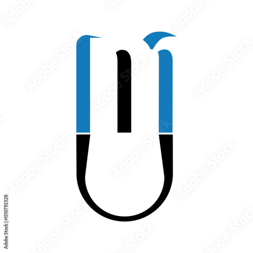mu letter logo design, vector illustration.