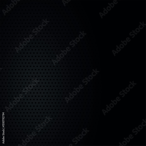 Black perforated background with black holes and glow - Vector