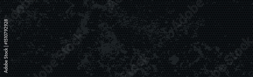 Black perforated background with black holes and glow - Vector